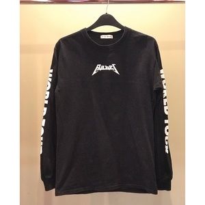 Petals + Peacocks black long sleeve Shir